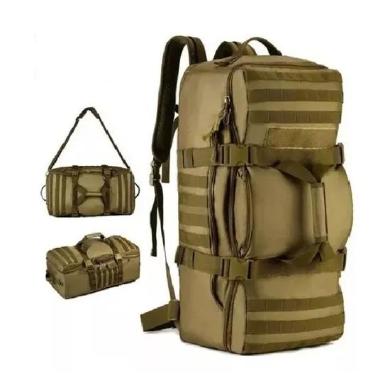 BOLSO MOCHILA TÁCTICO MILITAR MOLLE 60L COLOR CAFÉ - 2