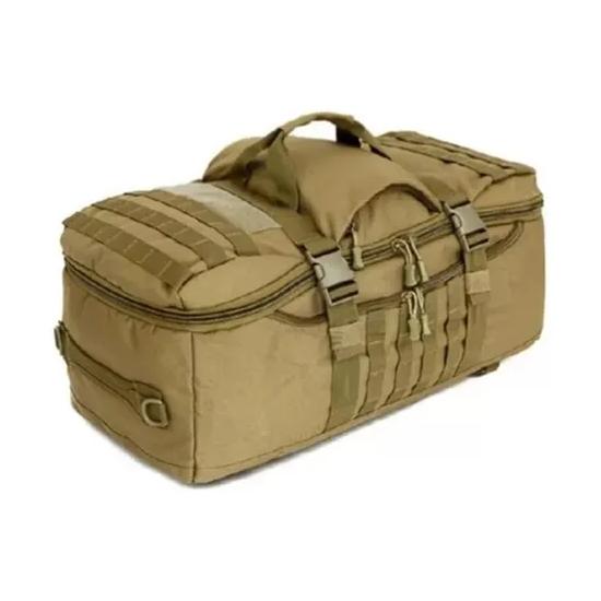BOLSO MOCHILA TÁCTICO MILITAR MOLLE 60L COLOR CAFÉ - 3