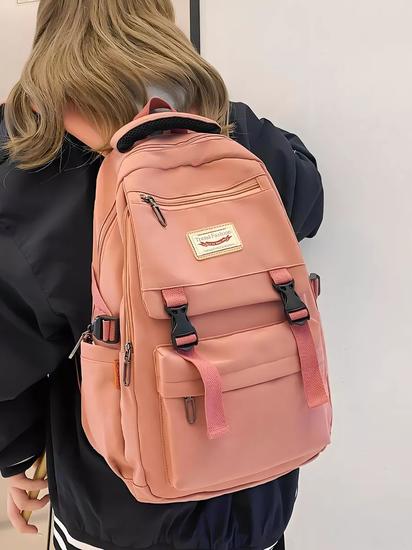 MOCHILA ESCOLAR JUVENIL IMPERMEABLE GRAN CAPACIDAD 40L CORAL - 2