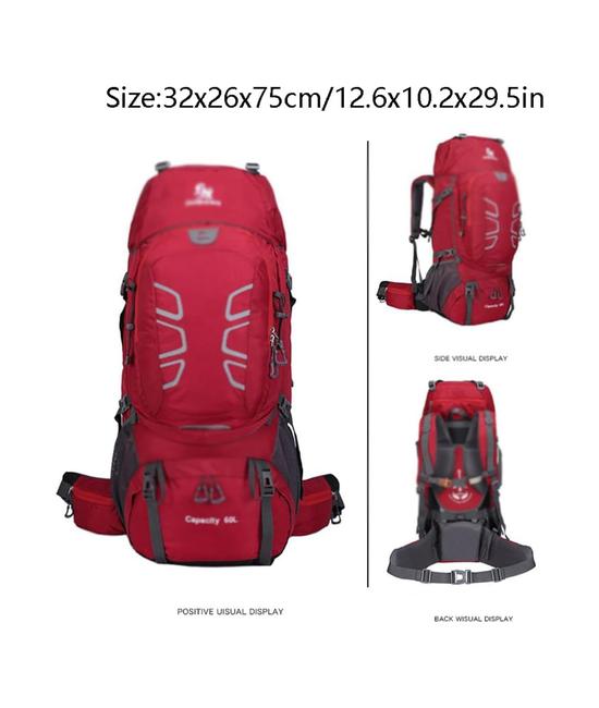 MOCHILA IMPERMEABLE 60L COLOR ROJO - 3