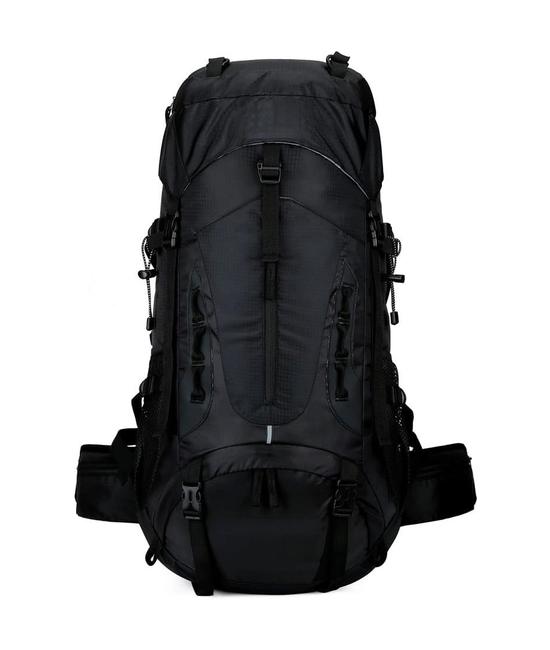 MOCHILA IMPERMEABLE 60L CON CUBRE MOCHILA COLOR NEGRO - 1