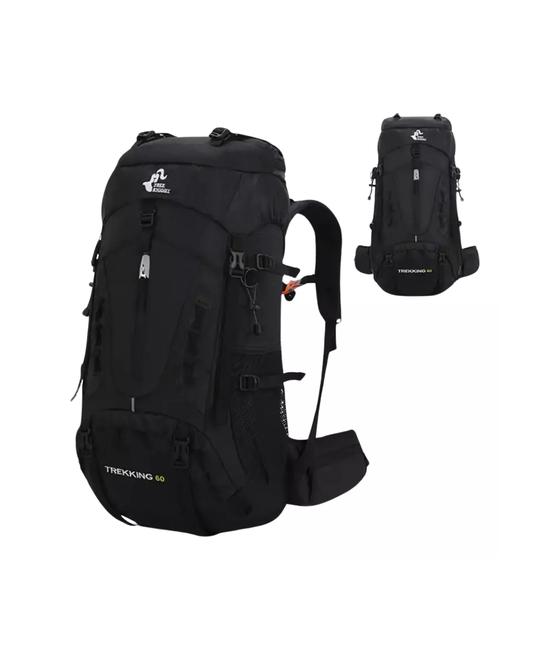 MOCHILA IMPERMEABLE 60L CON CUBRE MOCHILA COLOR NEGRO - 2