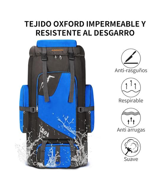 MOCHILA IMPERMEABLE DE 90L COLOR AZUL - 6