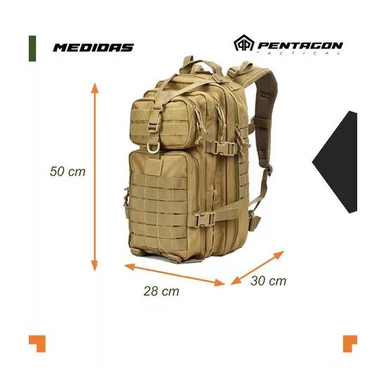 MOCHILA TÁCTICA MILITAR IMPERMEABLE COLOR CAFÉ - 6