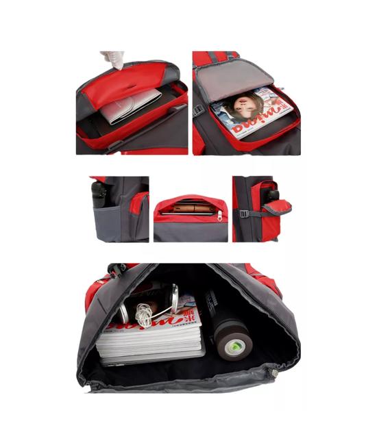 MOCHILA IMPERMEABLE DE 90L COLOR ROJO - 3