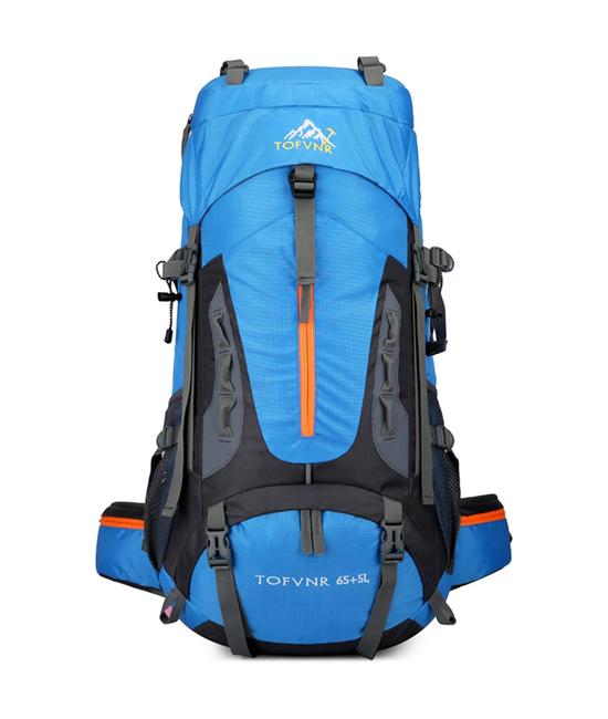 MOCHILA IMPERMEABLE 60L CON CUBRE MOCHILA COLOR AZUL - 1