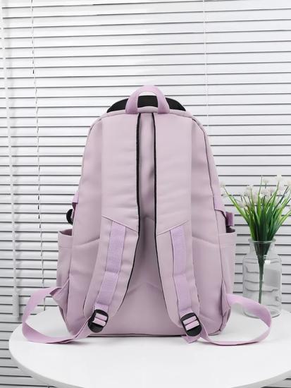 MOCHILA ESCOLAR JUVENIL IMPERMEABLE GRAN CAPACIDAD 40L LILA - 4