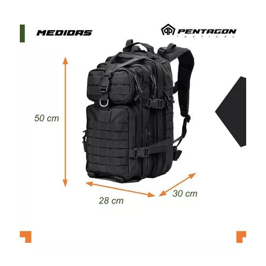 MOCHILA TÁCTICA MILITAR IMPERMEABLE COLOR NEGRO - 5