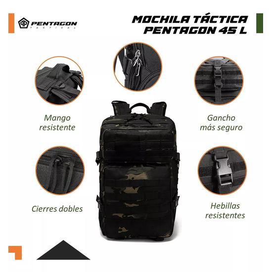 MOCHILA TÁCTICA MILITAR IMPERMEABLE COLOR CAMUFLADO - 2
