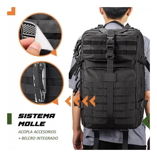 MOCHILA TÁCTICA MILITAR IMPERMEABLE COLOR CAMUFLADO - 4