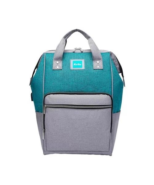 MOCHILA PARA NOTEBOOK KOLKE IMPERMEABLE CON PUERTO USB AZUL PETRÓLEO - 1