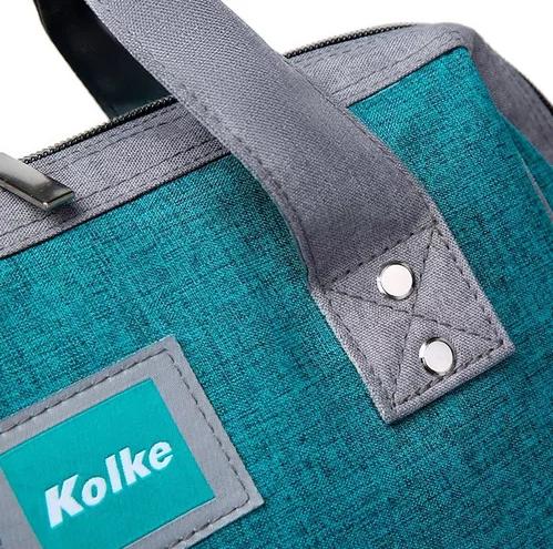 MOCHILA PARA NOTEBOOK KOLKE IMPERMEABLE CON PUERTO USB AZUL PETRÓLEO - 3