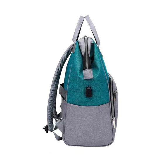 MOCHILA PARA NOTEBOOK KOLKE IMPERMEABLE CON PUERTO USB AZUL PETRÓLEO - 5