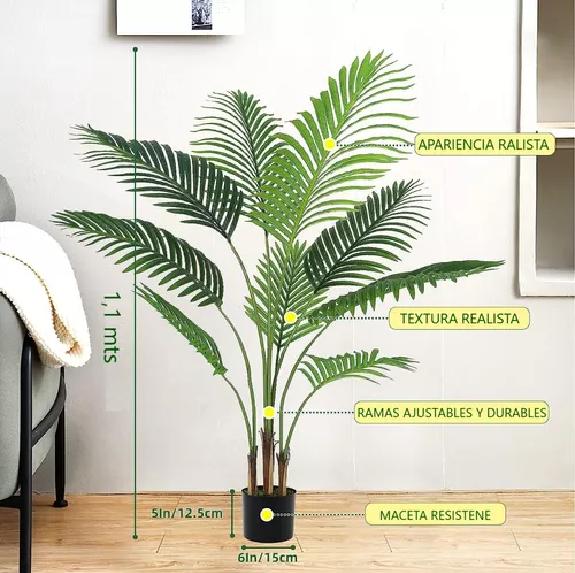 TIRAS PLANTA ARTIFICIAL ENREDADERA PALMERA 1.1M DECORACIÓN - 3