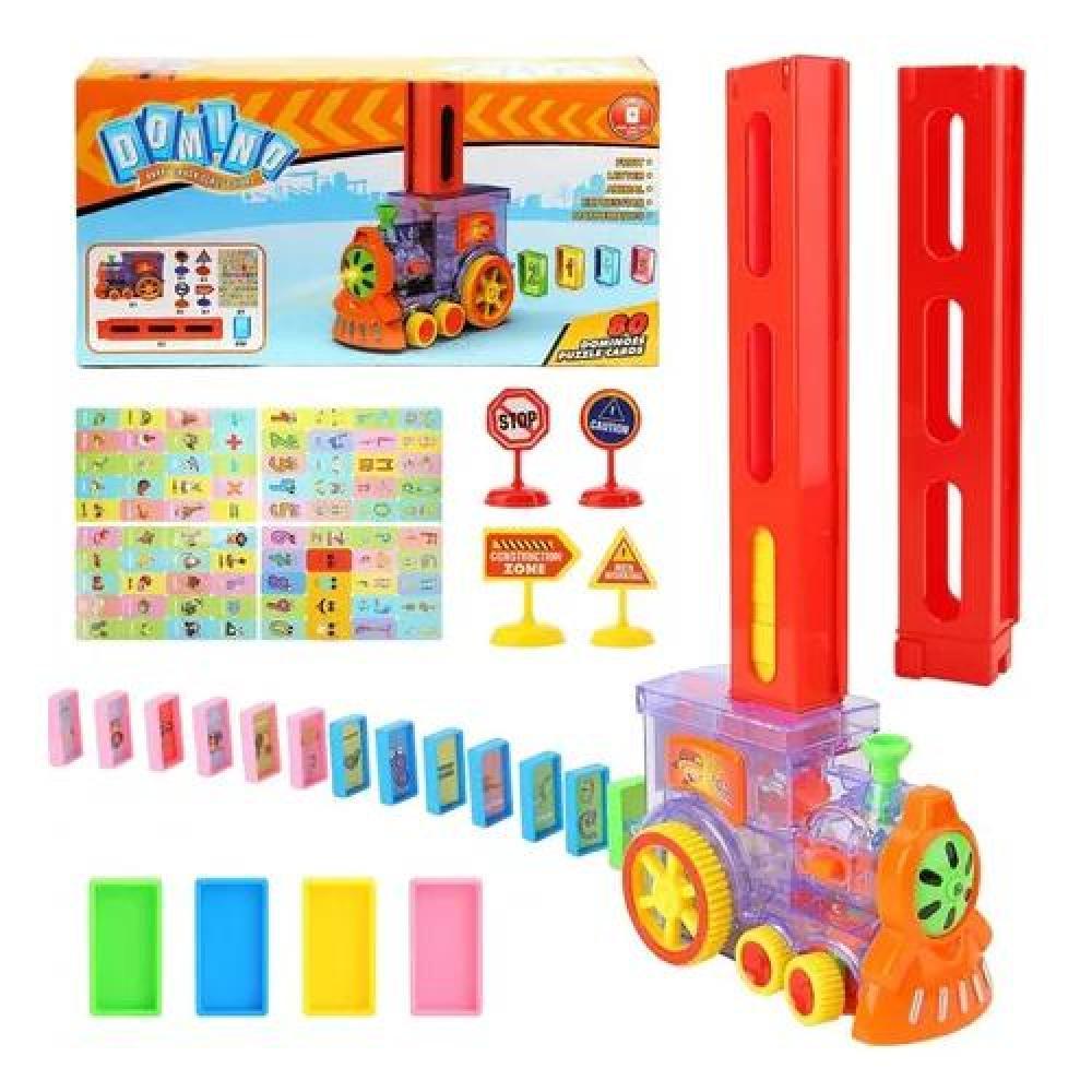 TREN JUGUETE DOMINÓ AUTOMÁTICO, JUEGO PARA NIÑOS Y NIÑAS, PERSONAJE ROJO - 1