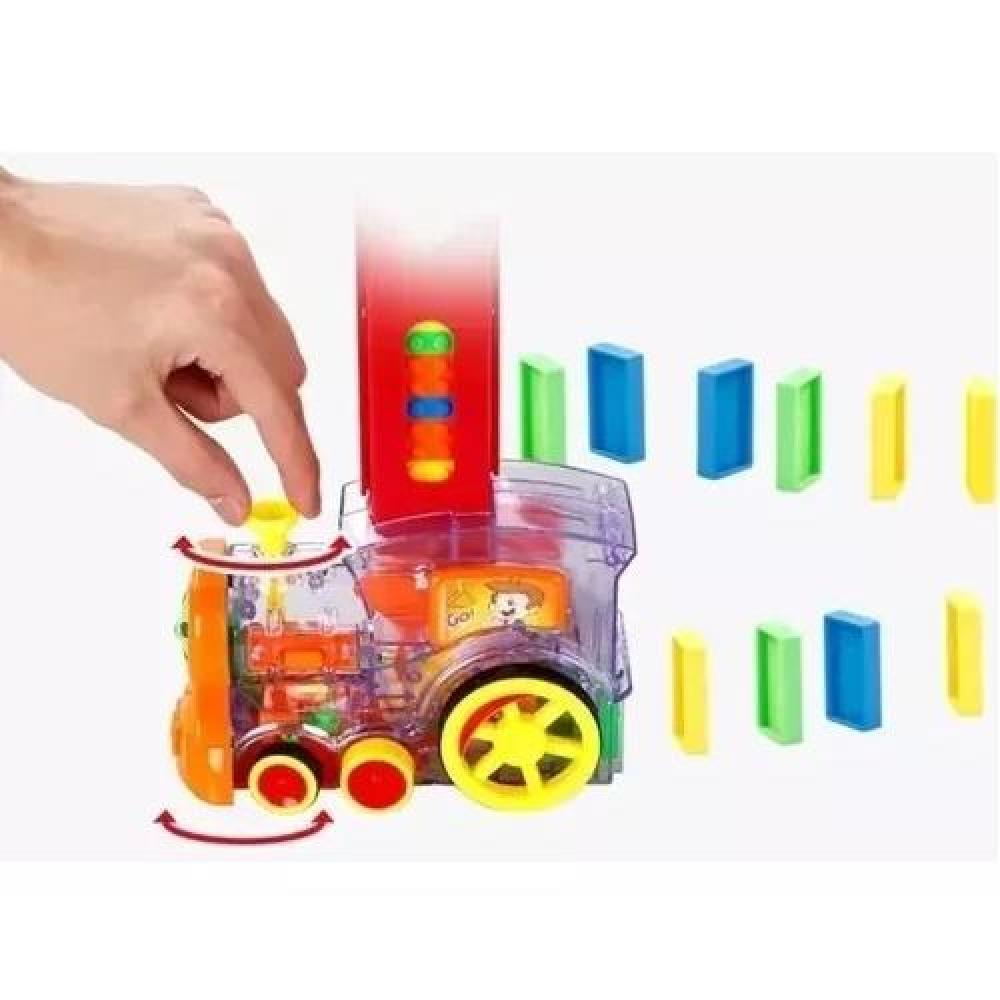 TREN JUGUETE DOMINÓ AUTOMÁTICO, JUEGO PARA NIÑOS Y NIÑAS, PERSONAJE ROJO - 3