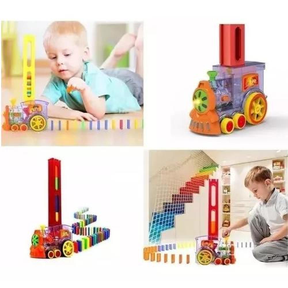 TREN JUGUETE DOMINÓ AUTOMÁTICO, JUEGO PARA NIÑOS Y NIÑAS, PERSONAJE ROJO - 4