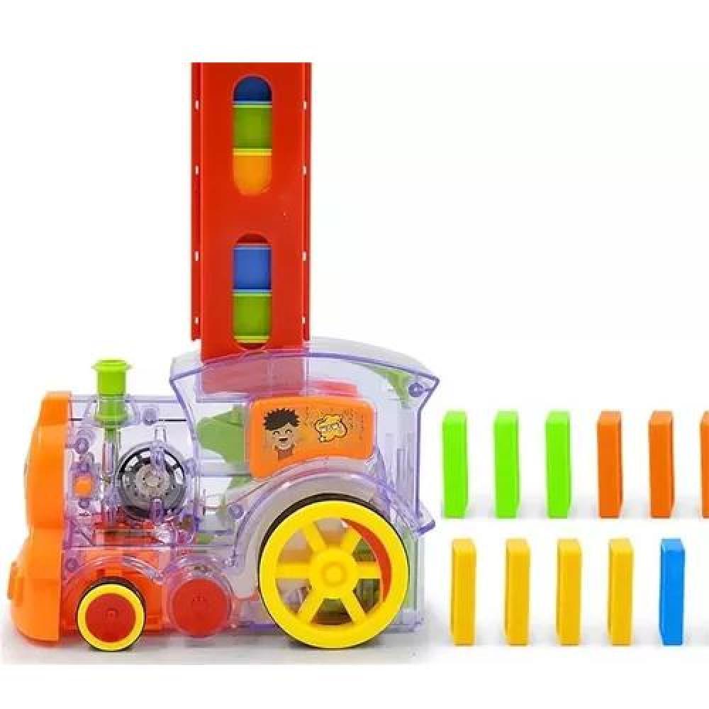 TREN JUGUETE DOMINÓ AUTOMÁTICO, JUEGO PARA NIÑOS Y NIÑAS, PERSONAJE ROJO - 5