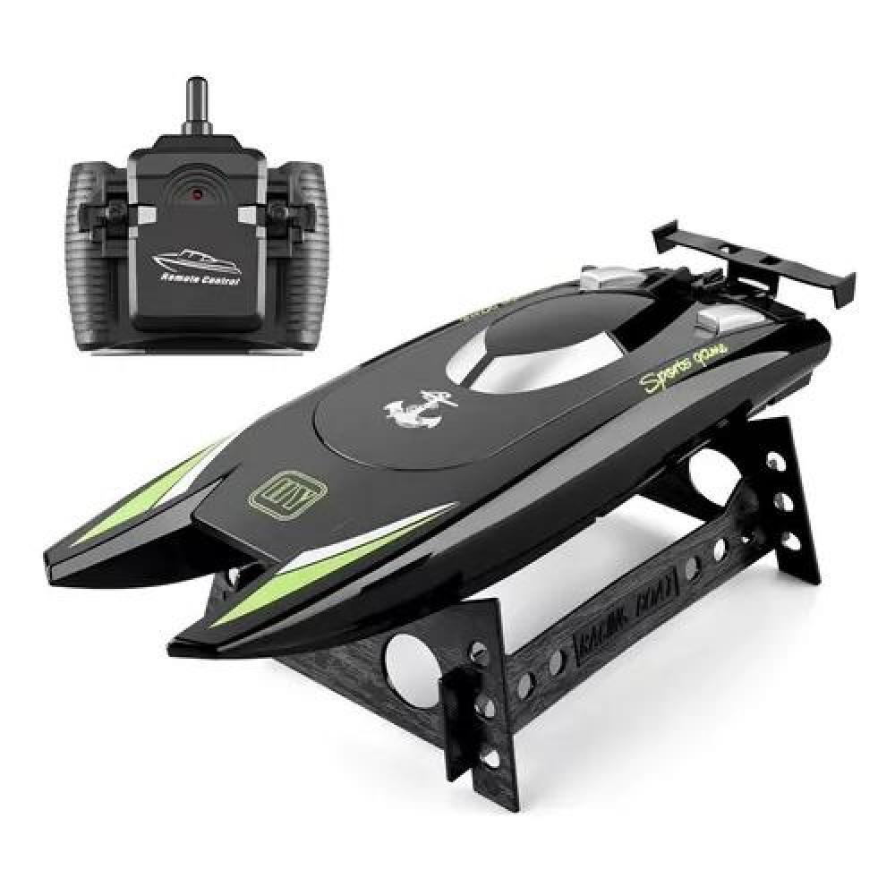 LANCHA JUGUETE A CONTROL REMOTO DOBLE MOTOR NEGRO - 1