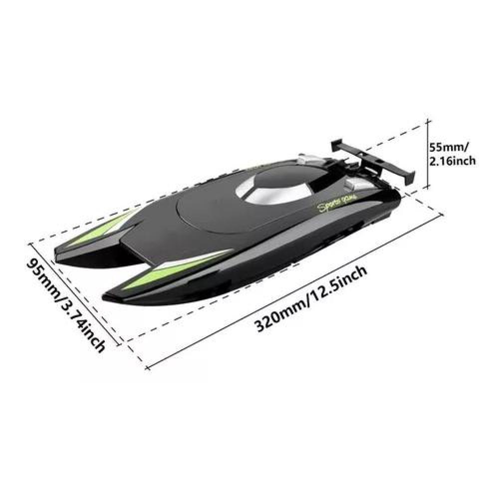 LANCHA JUGUETE A CONTROL REMOTO DOBLE MOTOR NEGRO - 3