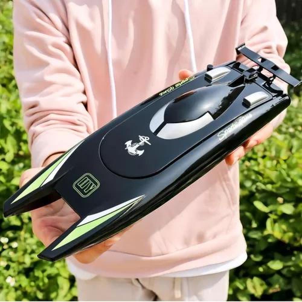 LANCHA JUGUETE A CONTROL REMOTO DOBLE MOTOR NEGRO - 4