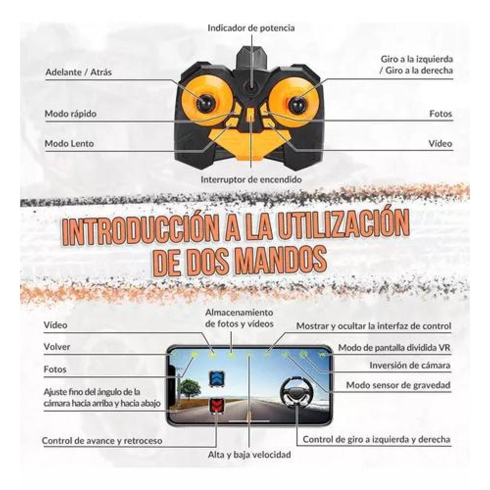 AUTO A CONTROL REMOTO RECARGABLE CON CÁMARA HD WIFI NEGRO - 5