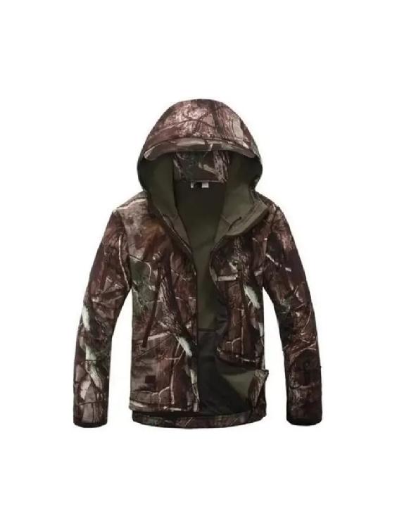 CHAQUETA SOFTSHELL TÁCTICA MILITAR CON CAPUCHA IMPERMEABLE, TALLA XXXL - 1