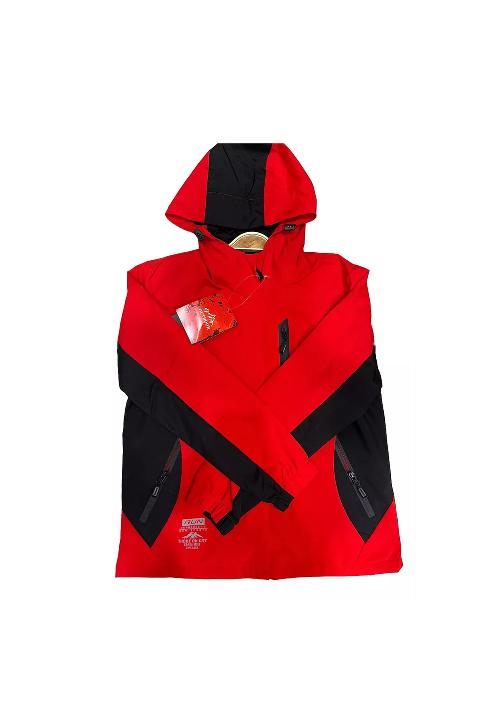 CHAQUETA CORTAVIENTO DEPORTIVA ULTRA LIVIANA MICROPOLAR ROJO, TALLA L - 1