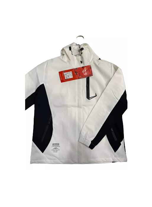 CHAQUETA CORTAVIENTO DEPORTIVA ULTRA LIVIANA MICROPOLAR BLANCO, TALLA S - 1