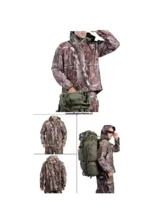 CHAQUETA SOFTSHELL TÁCTICA MILITAR CON CAPUCHA IMPERMEABLE, TALLA XL - 5