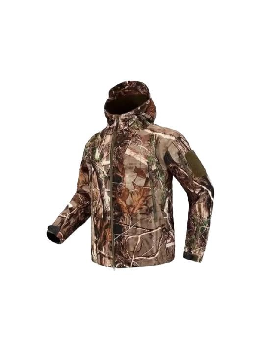 CHAQUETA SOFTSHELL TÁCTICA MILITAR CON CAPUCHA IMPERMEABLE, TALLA M - 2