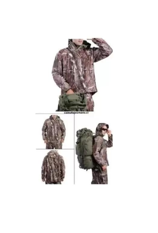 CHAQUETA SOFTSHELL TÁCTICA MILITAR CON CAPUCHA IMPERMEABLE, TALLA M - 4