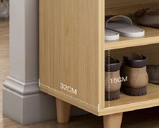 ZAPATERO ORGANIZADOR PROBADOR CON CAJONERA 67X90X32CM MARRÓN CLARO - 3