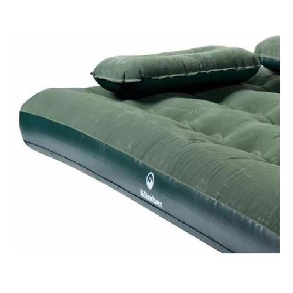 COLCHÓN INFLABLE DOBLE KLIMBER, + INFLADOR + 2 ALMOHADAS, COLOR VERDE - 5