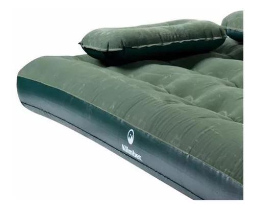 COLCHÓN INFLABLE DOBLE KLIMBER, + INFLADOR + 2 ALMOHADAS, COLOR VERDE - 7