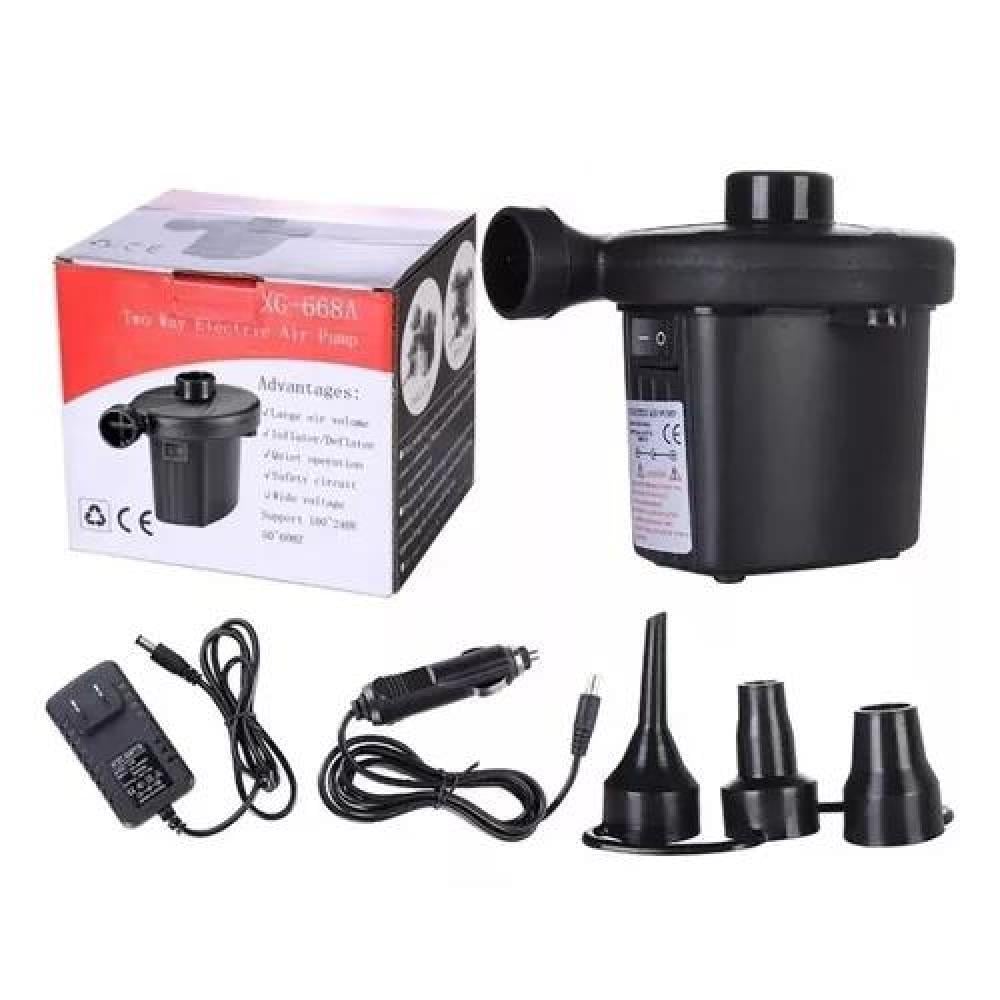 INFLADOR ELÉCTRICO MULTIFUNCIONAL PARA 220V/12V, COLOR NEGRO - 1