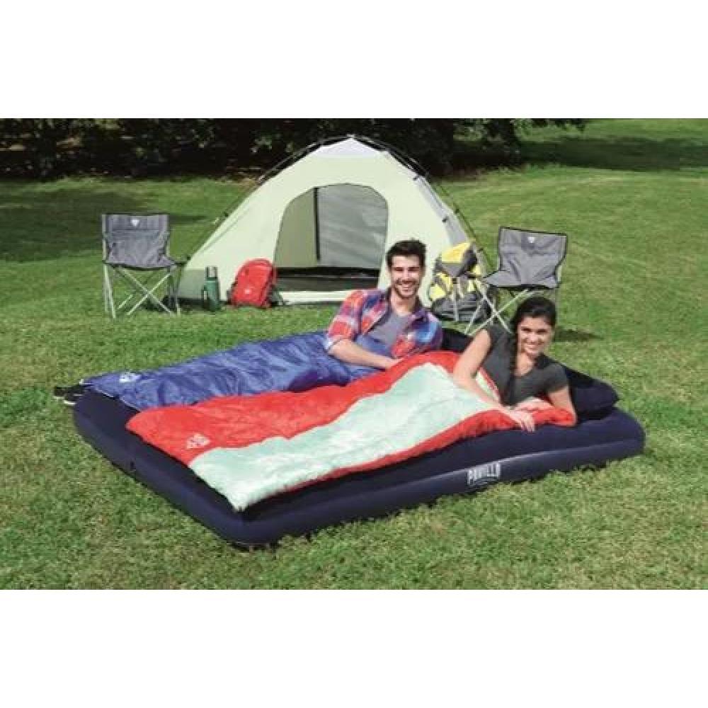 COLCHÓN INFLABLE DOBLE DE 2 PLAZAS, + INFLADOR Y ALMOHADAS, COLOR AZUL - 4