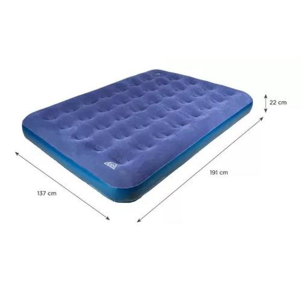 COLCHÓN INFLABLE TUSCANY DOBLE, INFLADOR DE PIE, COLOR AZUL - 4
