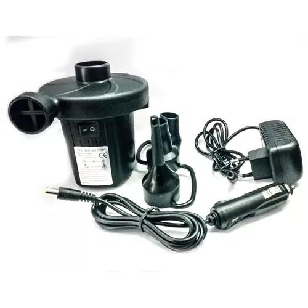 INFLADOR ELÉCTRICO MULTIFUNCIONAL PARA COLCHÓN, 220V/12V, COLOR NEGRO - 1