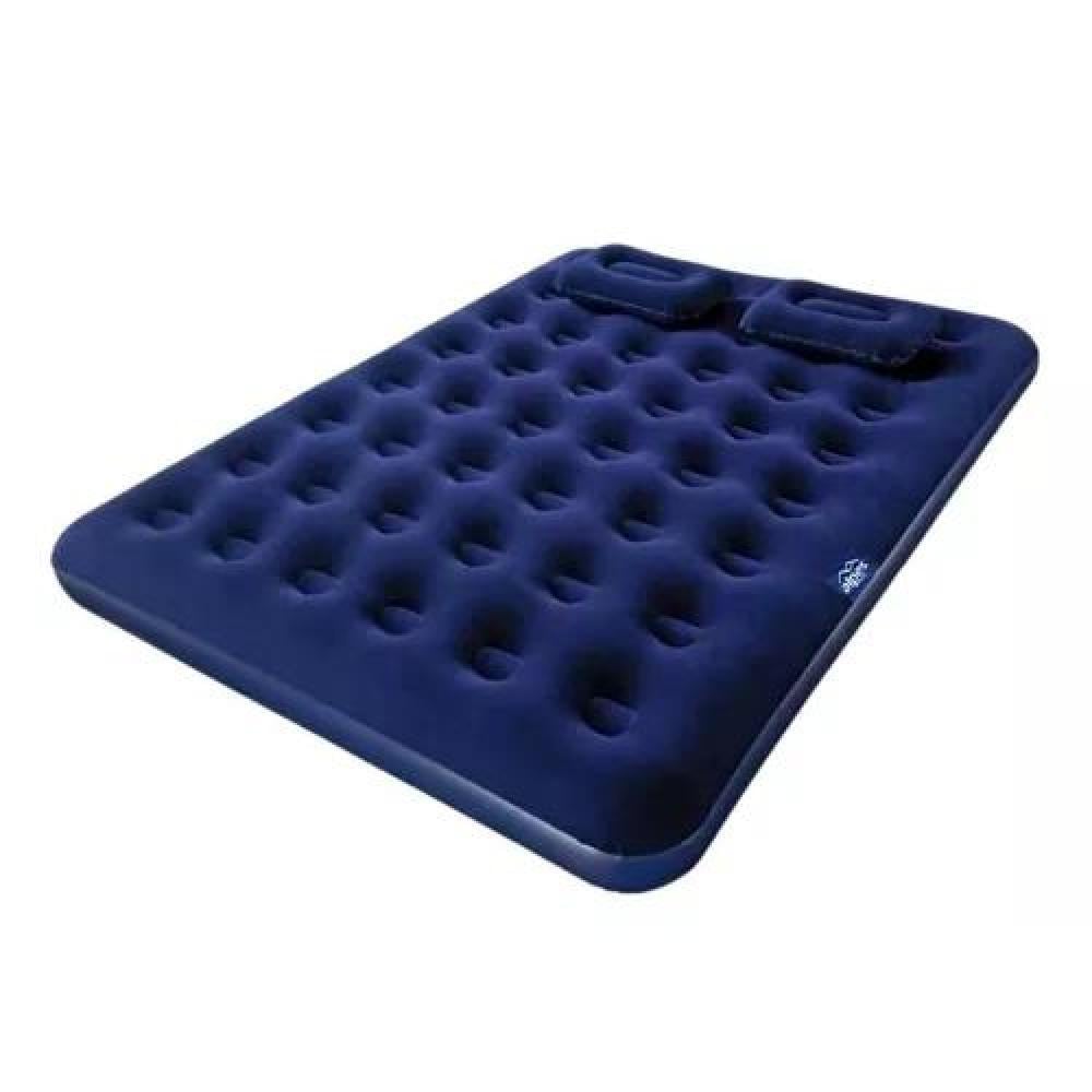 COLCHÓN CAMA INFLABLE DE 2 PLAZAS, + 2 ALMOHADAS, + INFLADOR, COLOR AZUL - 4