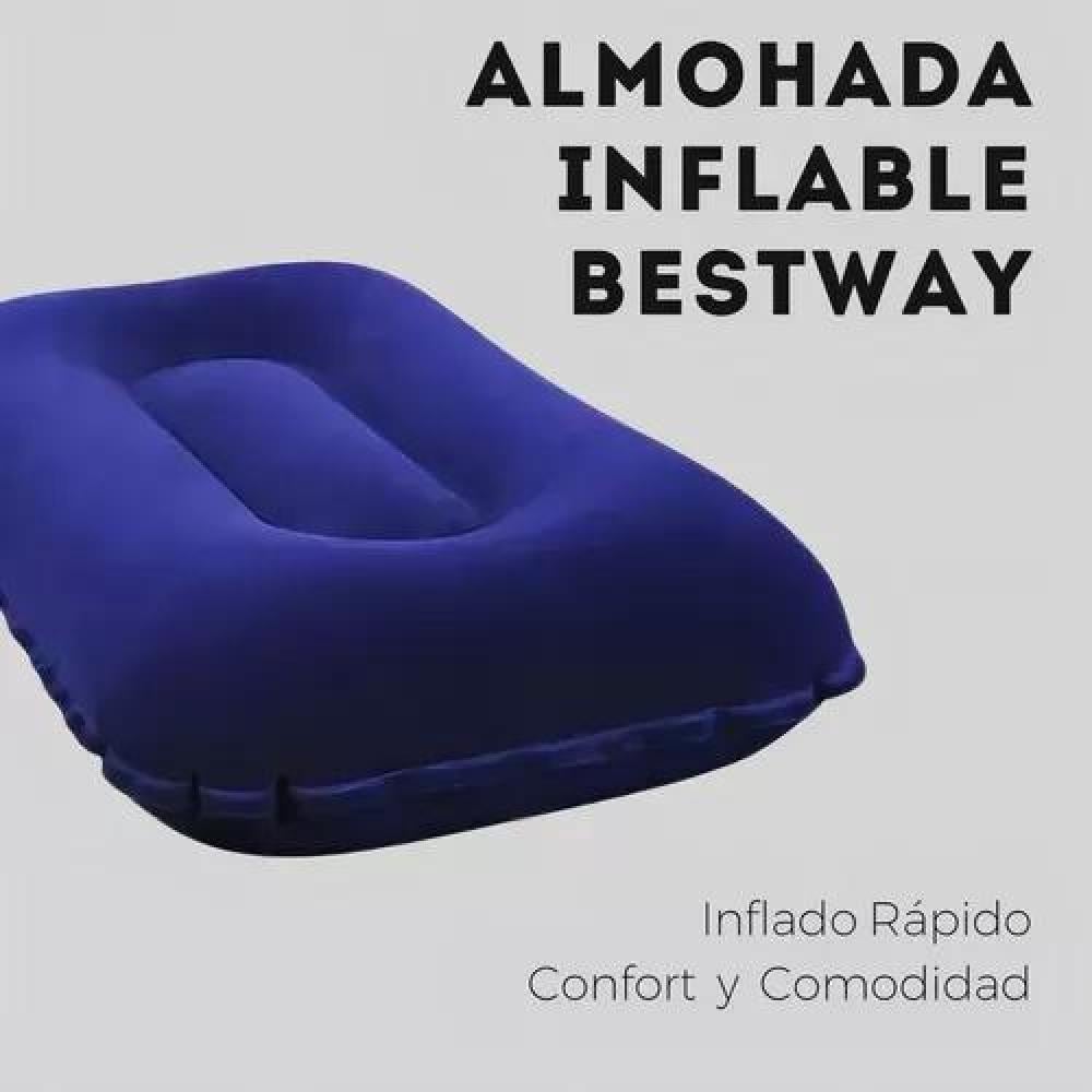 COLCHÓN CAMA INFLABLE DE 2 PLAZAS, + 2 ALMOHADAS, + INFLADOR, COLOR AZUL - 5