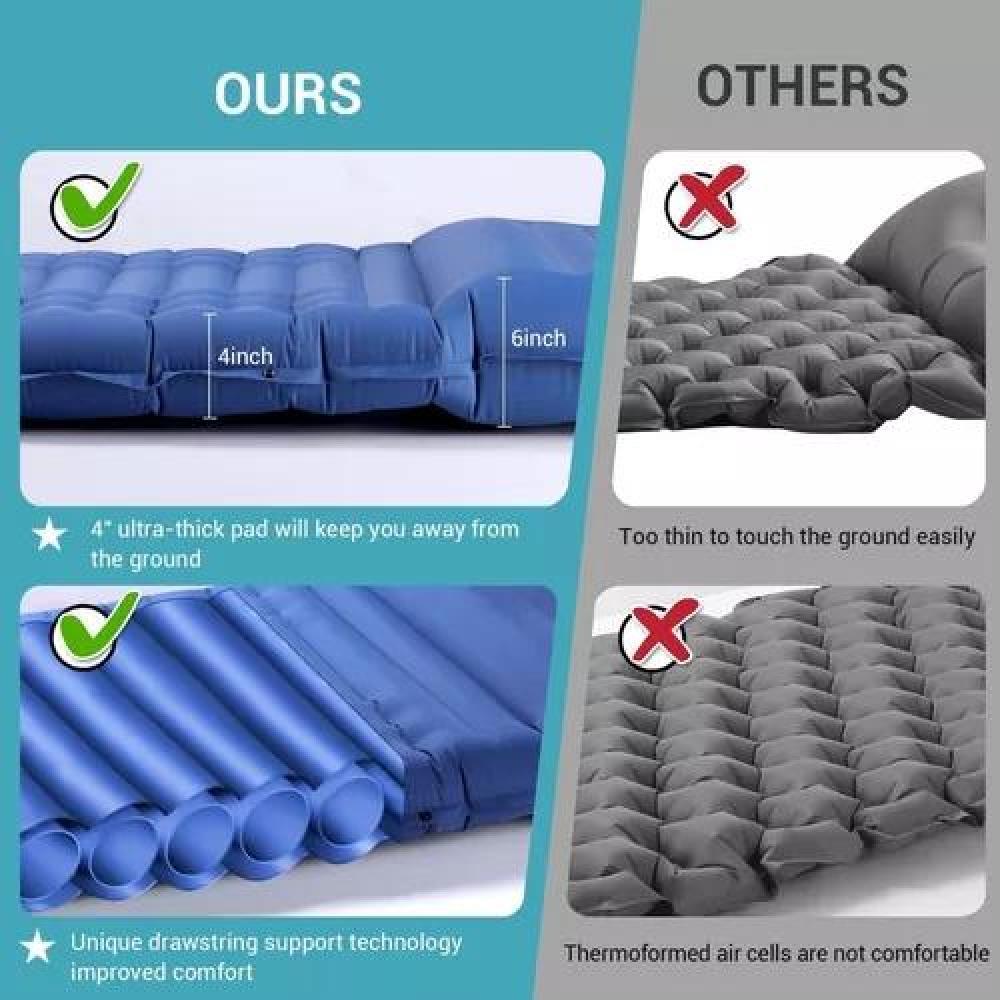 COLCHÓN INFLABLE DE PIE, PLEGABLE, OUTDOOR, CAMPING, TREKKING, COLOR AZUL - 5