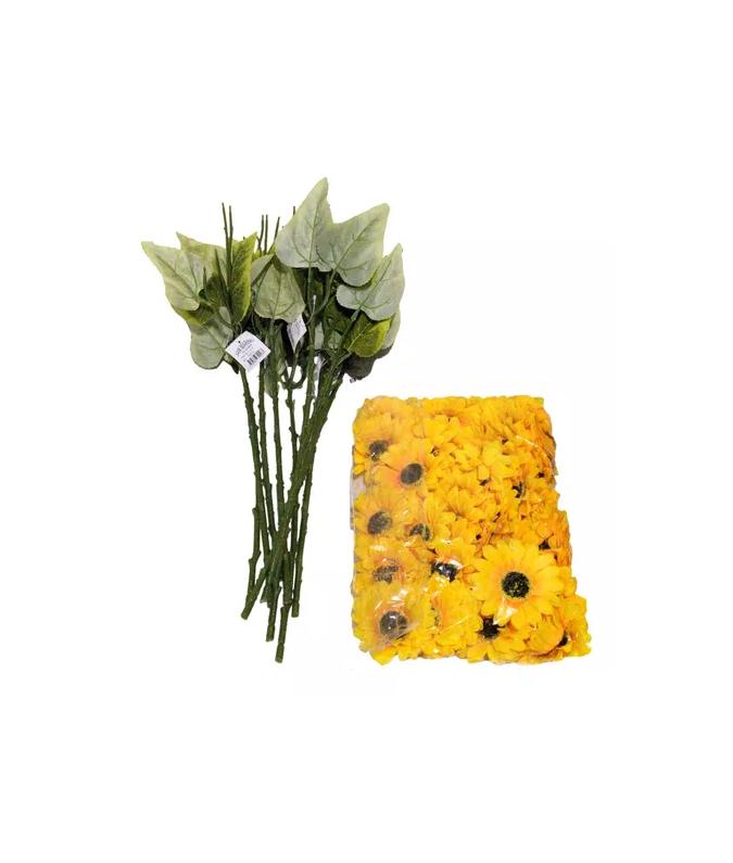 PACK DE 10 RAMOS DE GIRASOL ARTIFICIAL DECORATIVO - 3