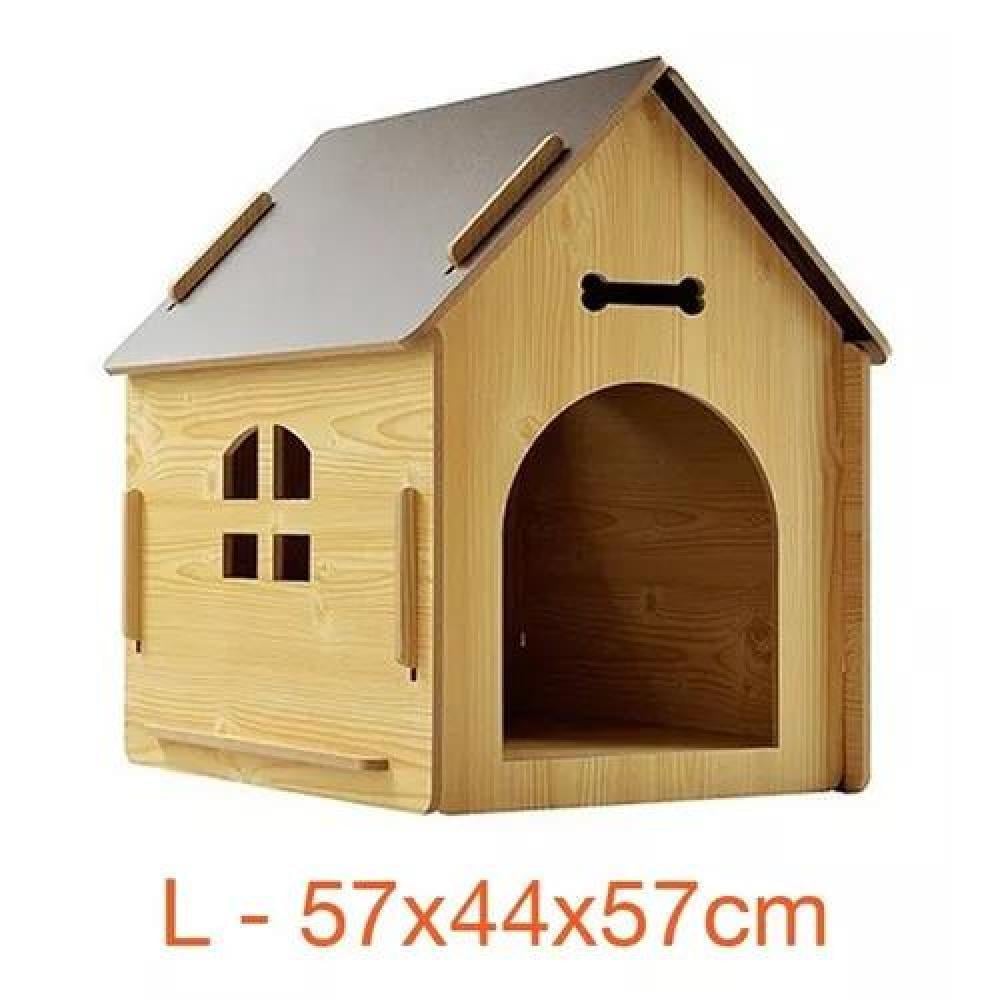 CASITA DE MADERA PARA PERRO MASCOTA 57X44X57 CM CAFÉ - 2