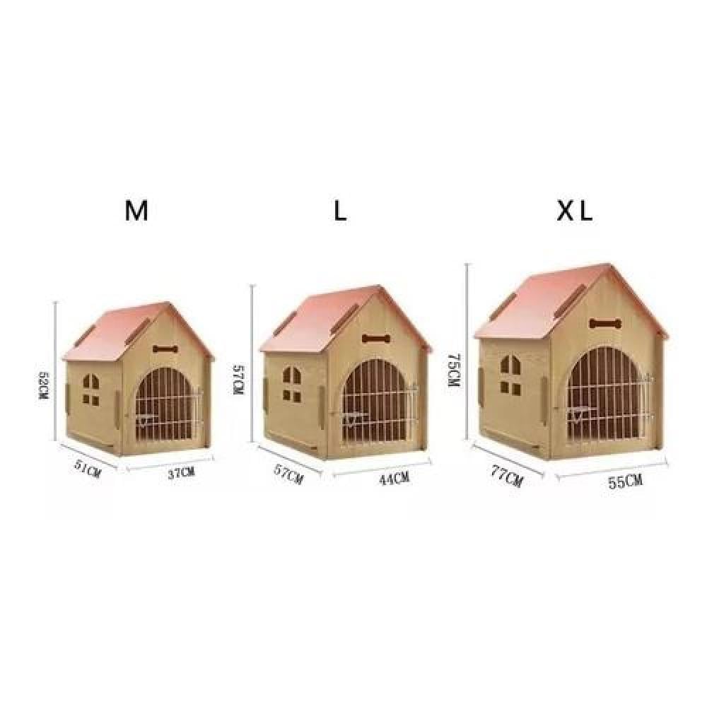 CASITA DE MADERA PARA PERRO MASCOTA 57X44X57 CM CAFÉ - 3
