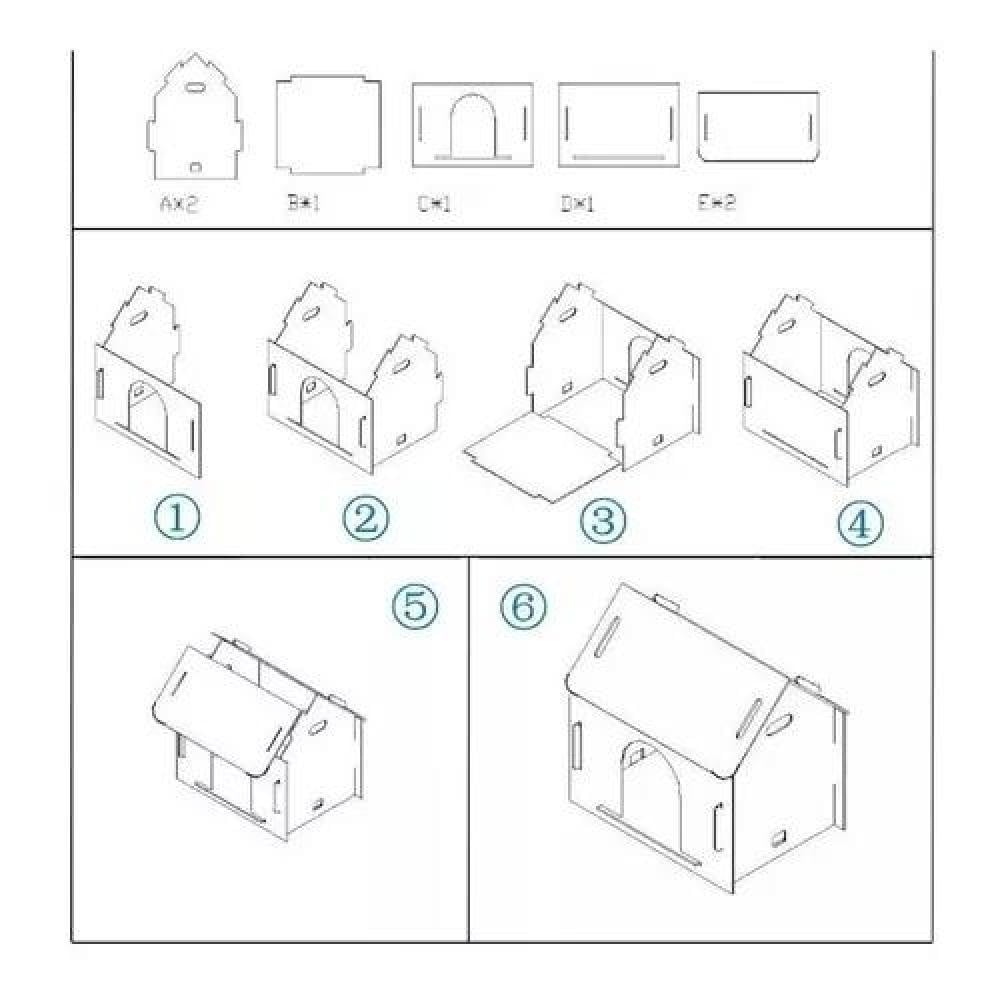 CASITA DE MADERA PARA PERRO MASCOTA 57X44X57 CM CAFÉ - 4