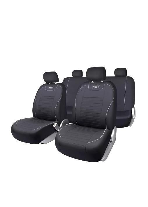 FUNDA CUBRE ASIENTO AUTO CAMIONETA UNIVERSAL GRAND PRIX, COLOR NEGRO - 1