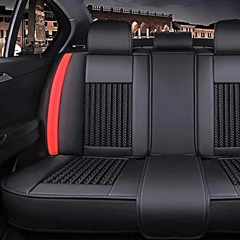 KIT FUNDA CUBRE ASIENTO CUERO AUTO PREMIUM LUXURY, COLOR NEGRO - 3