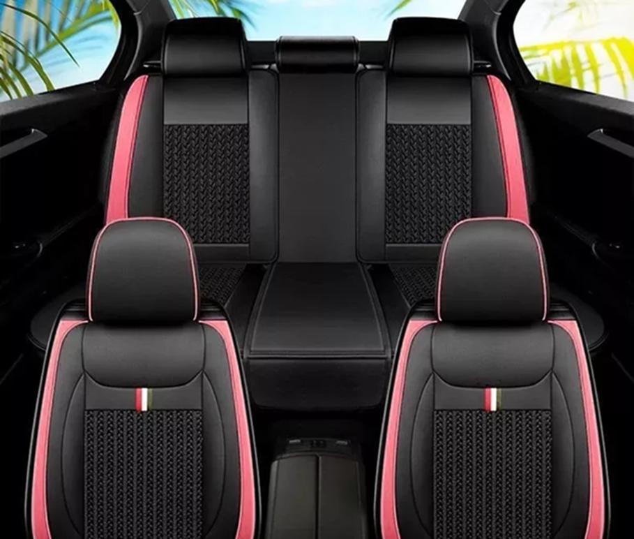 KIT FUNDA CUBRE ASIENTO CUERO AUTO PREMIUM LUXURY, COLOR NEGRO - 5