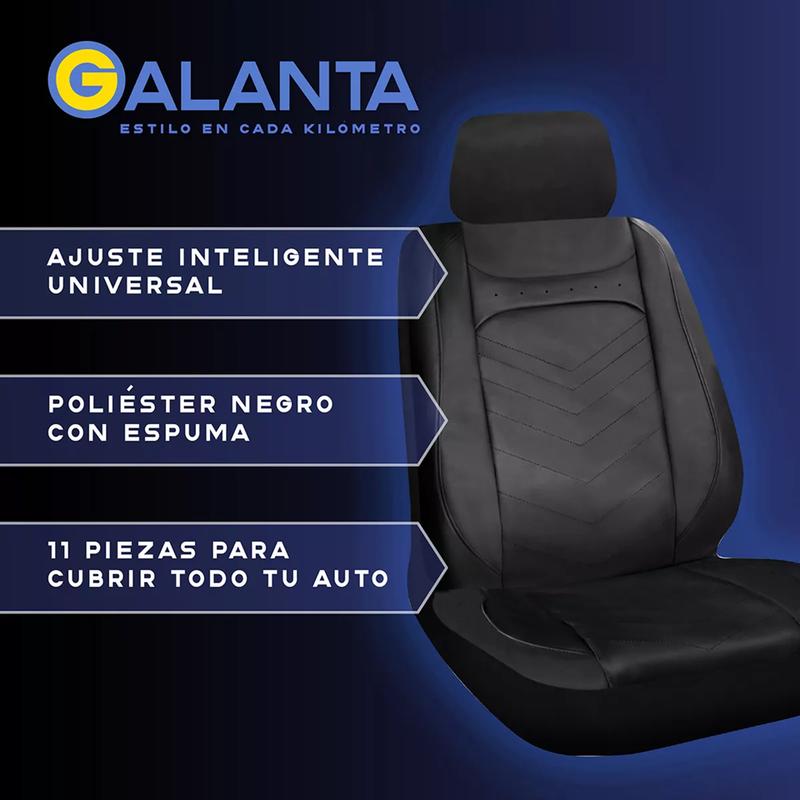 FUNDA CUBRE ASIENTO GALANTA LUXURY 4.8MM 18D FOAM, COLOR NEGRO - 3
